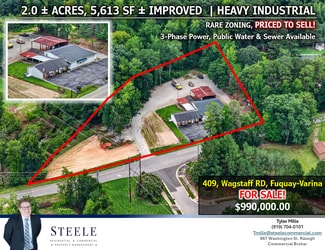 Plus de détails pour 409 Wagstaff Rd, Fuquay-Varina, NC - Industriel/Logistique à vendre