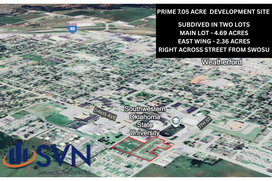 315 W Davis Ave, Weatherford, OK à vendre - Aérien – Image 3 sur 4