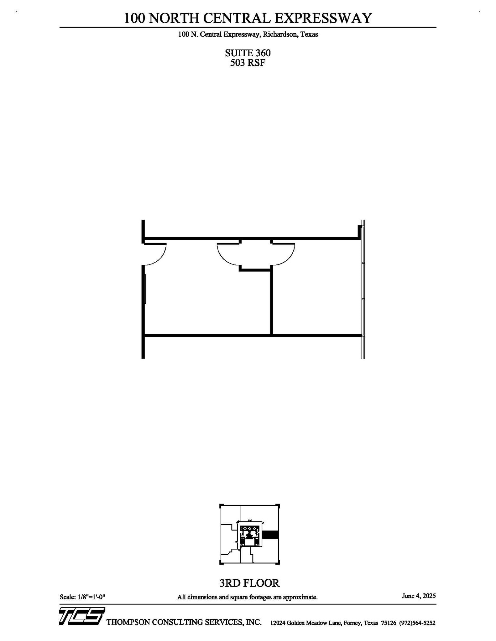 100 N Central Expy, Richardson, TX à louer Plan d’étage– Image 1 sur 6