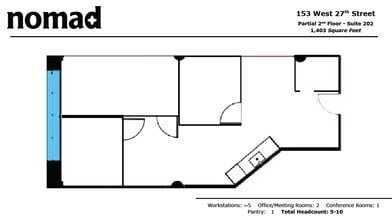153 W 27th St, New York, NY à louer Plan d’étage– Image 1 sur 5