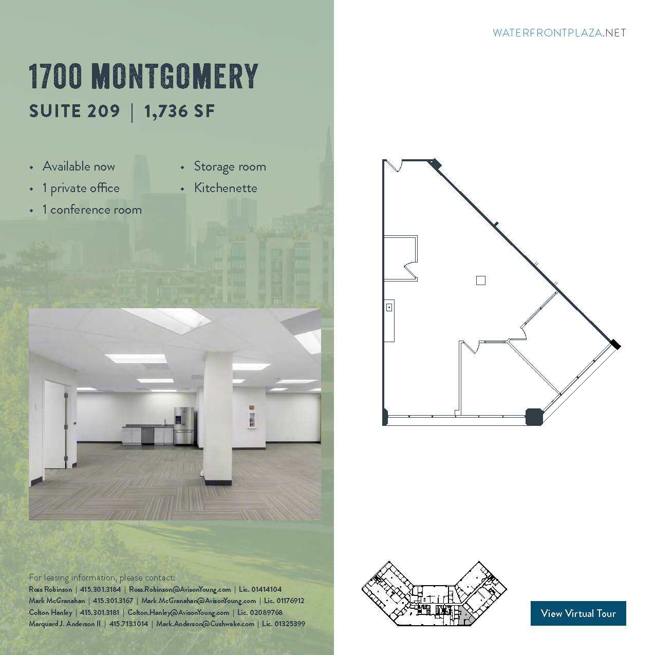 1700 Montgomery St, San Francisco, CA à louer Plan d’étage– Image 1 sur 3