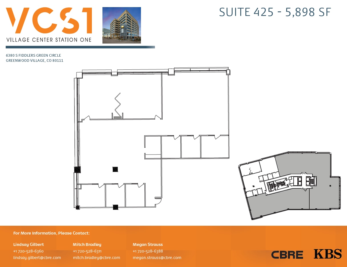6380 S Fiddlers Green Cir, Greenwood Village, CO à louer Plan d’étage– Image 1 sur 1