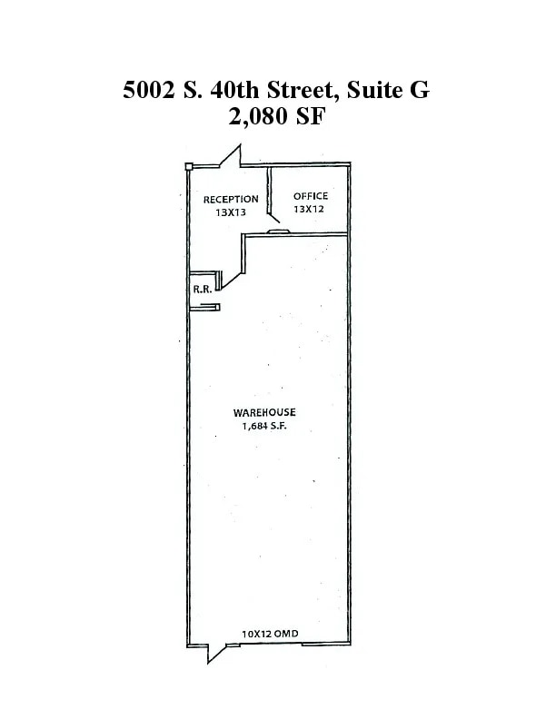 5002 S 40th St, Phoenix, AZ à louer Plan d’étage– Image 1 sur 1