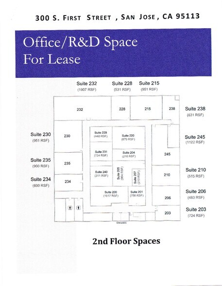 300-322 S 1st St, San Jose, CA à louer - Plan d’étage – Image 3 sur 4