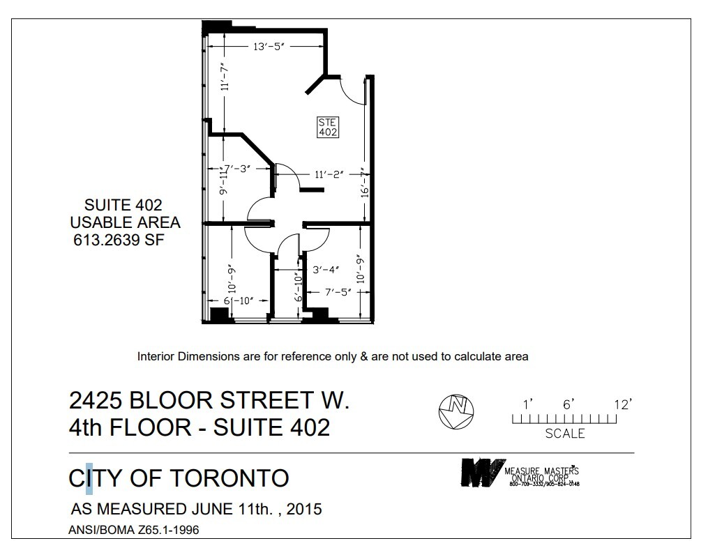 2425 Bloor St W, Toronto, ON à louer Plan d’étage– Image 1 sur 1