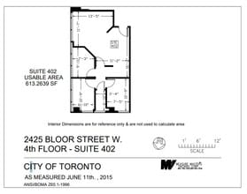 2425 Bloor St W, Toronto, ON à louer Plan d’étage– Image 1 sur 1