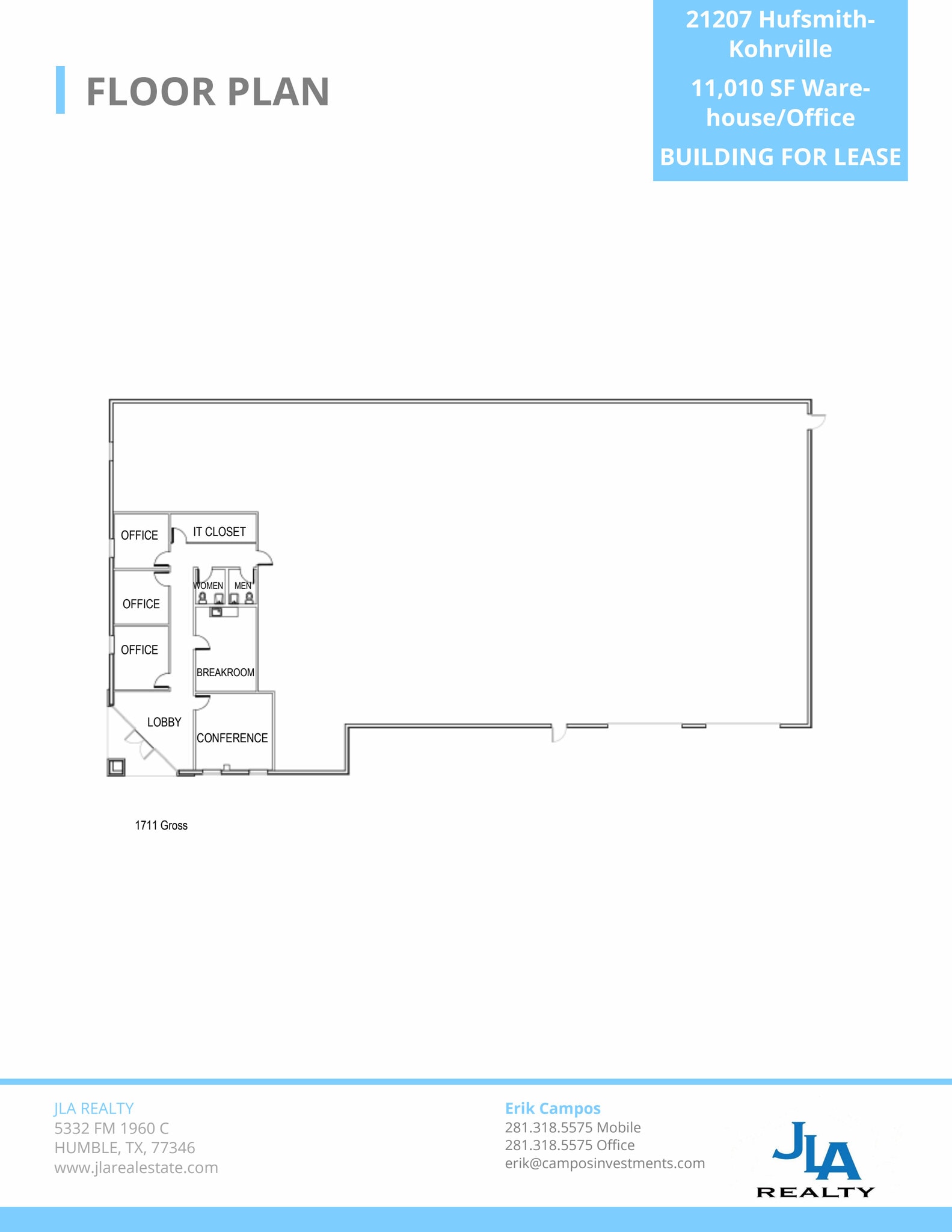 21207 Hufsmith-Kohrville Rd, Tomball, TX à louer Plan d’étage– Image 1 sur 1