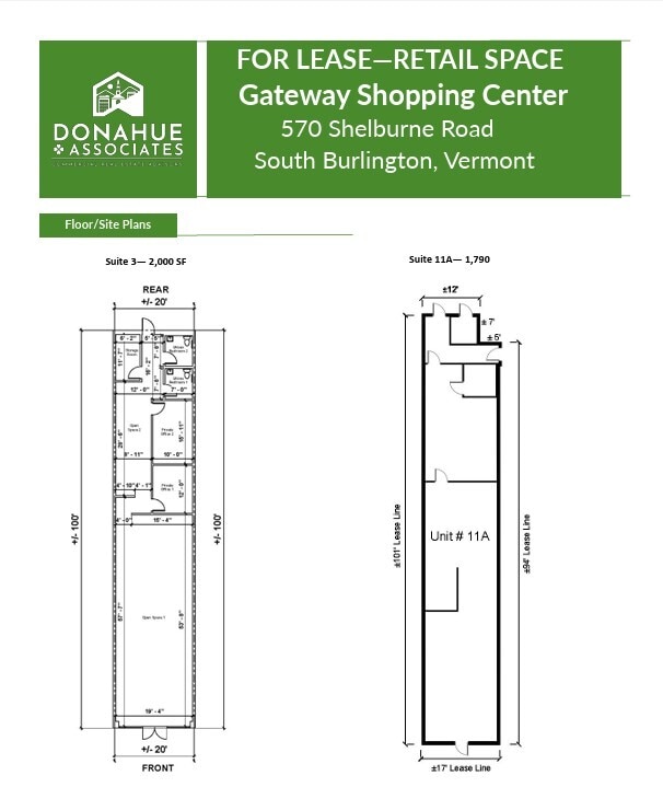 570 Shelburne Rd, South Burlington, VT à louer Plan d’étage– Image 1 sur 1