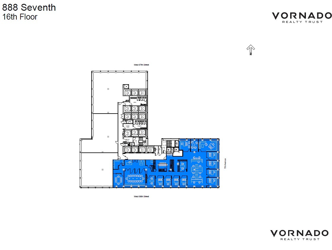 888 7th Ave, New York, NY à louer Plan d’étage– Image 1 sur 1