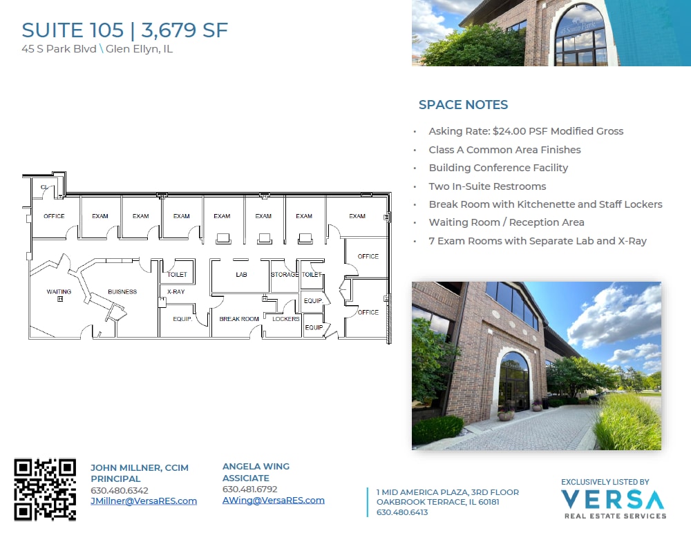 45 S Park Blvd, Glen Ellyn, IL à louer Plan d’étage– Image 1 sur 1