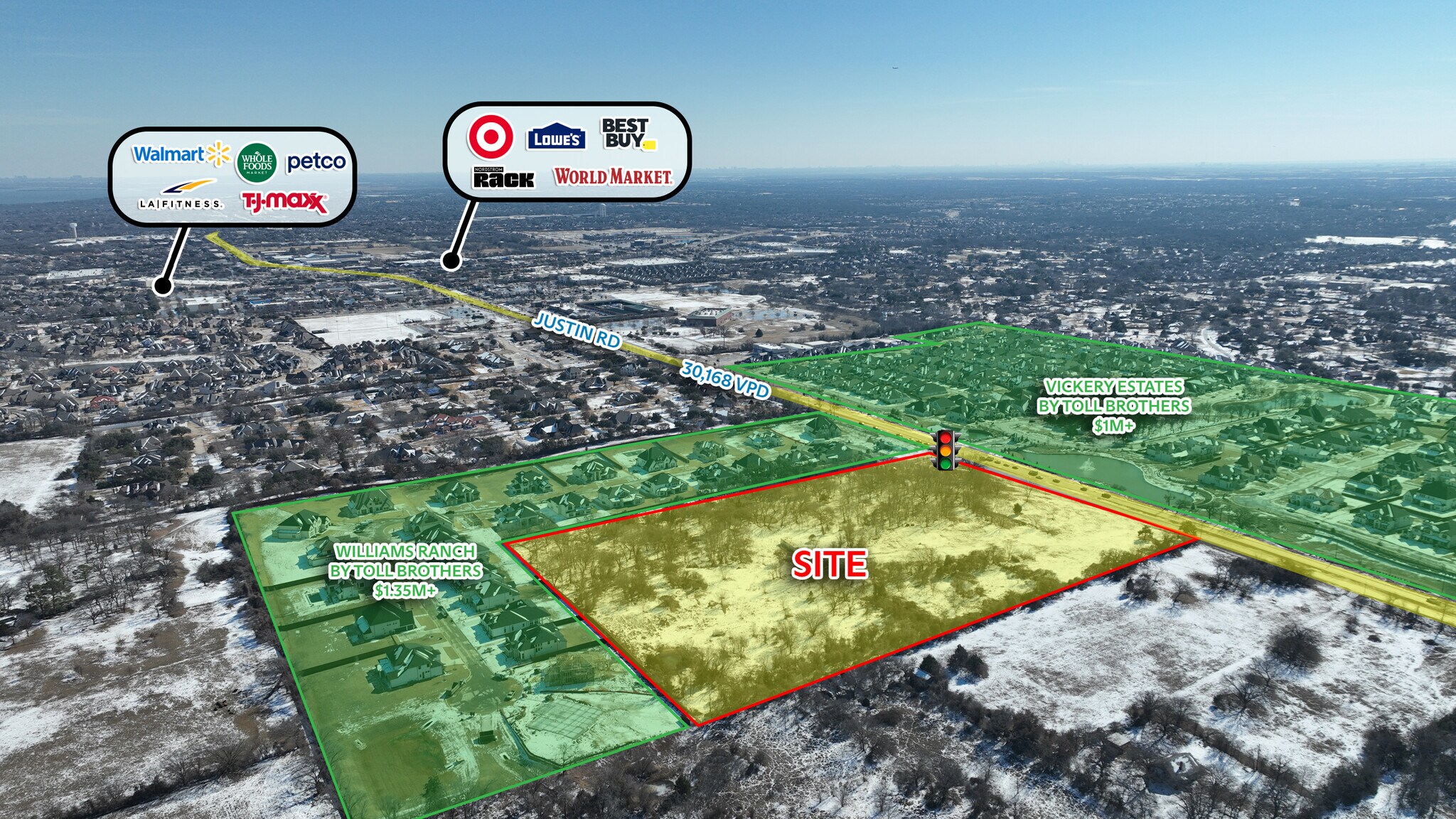 NWQ Justin Rd & Vickery Blvd, Copper Canyon, TX à vendre Photo principale– Image 1 sur 6