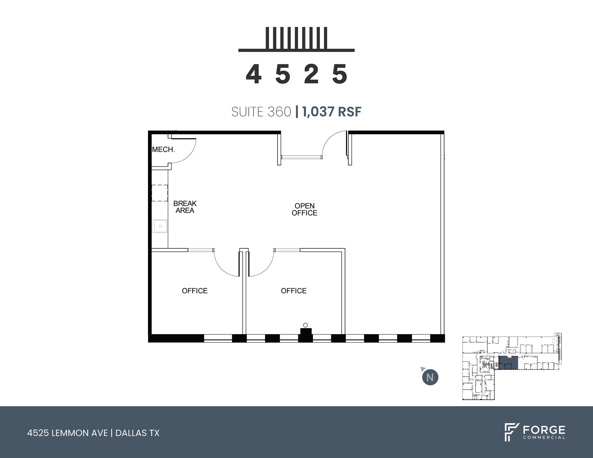 4525 Lemmon Ave, Dallas, TX à louer Plan d’étage– Image 1 sur 4