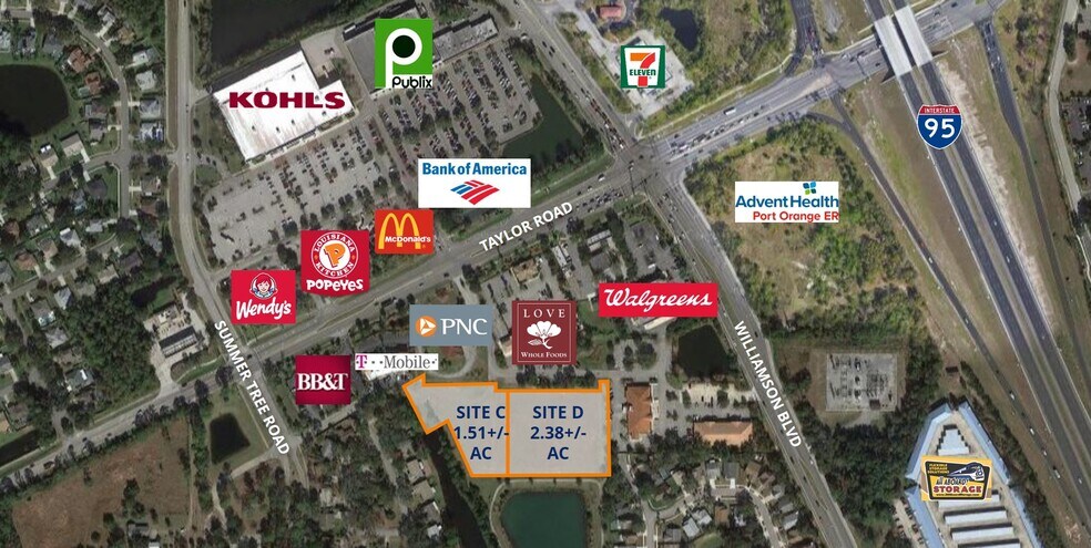 1647-1645 Taylor Rd, Port Orange, FL à vendre - Aérien – Image 1 sur 2