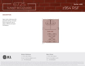 6725 W Sunset Blvd, Los Angeles, CA à louer Plan d’étage– Image 1 sur 2