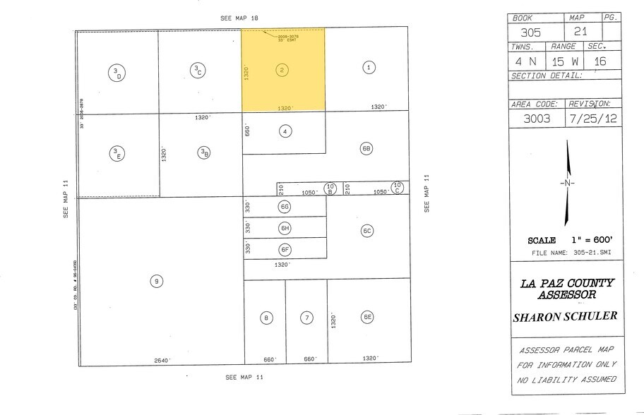 US-60 & McVay Rd, Bouse, AZ à vendre - Plan cadastral – Image 2 sur 2