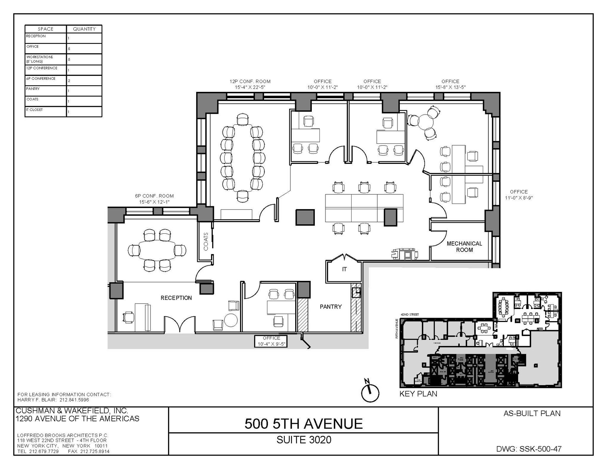 500 Fifth Ave, New York, NY à louer Plan d’étage– Image 1 sur 1