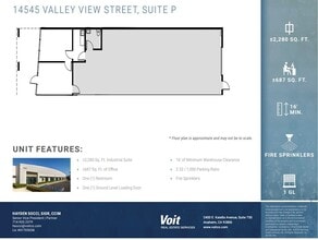 14525 Valley View Ave, Santa Fe Springs, CA à louer Plan d’étage– Image 2 sur 6
