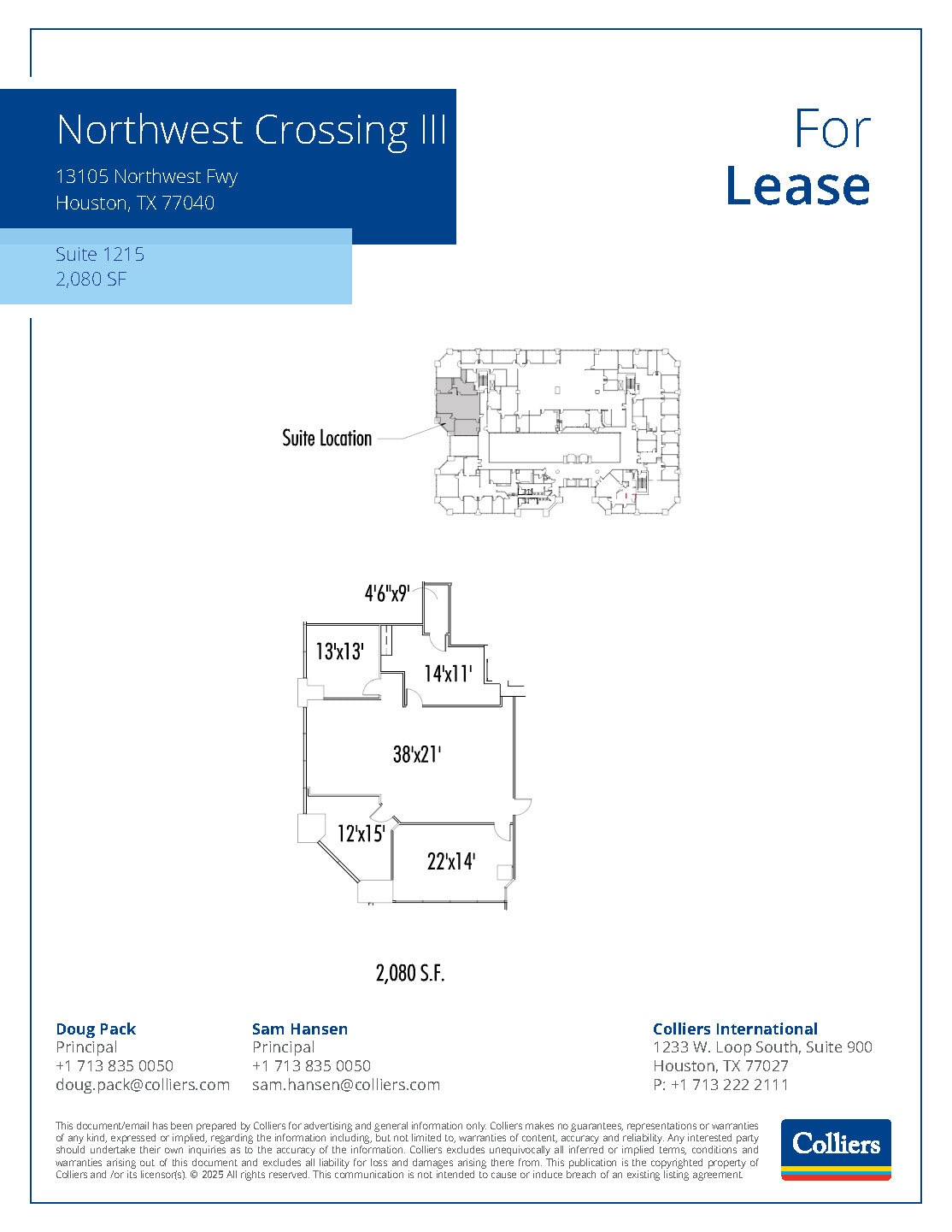 13105 Northwest Fwy, Houston, TX à louer Plan d’étage– Image 1 sur 1