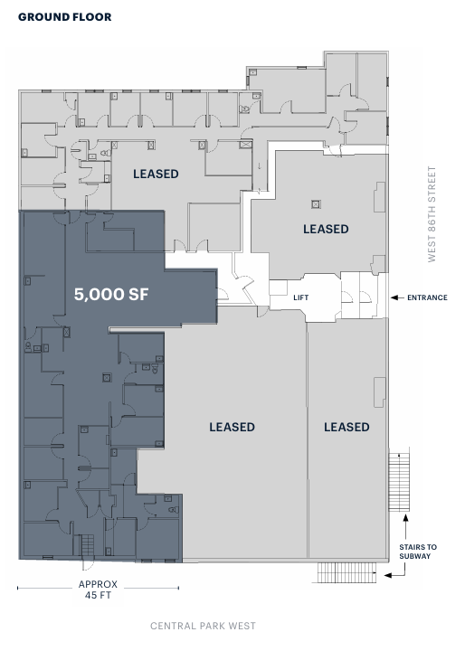 257- Central Park W, New York, NY à louer Plan d’étage– Image 1 sur 1