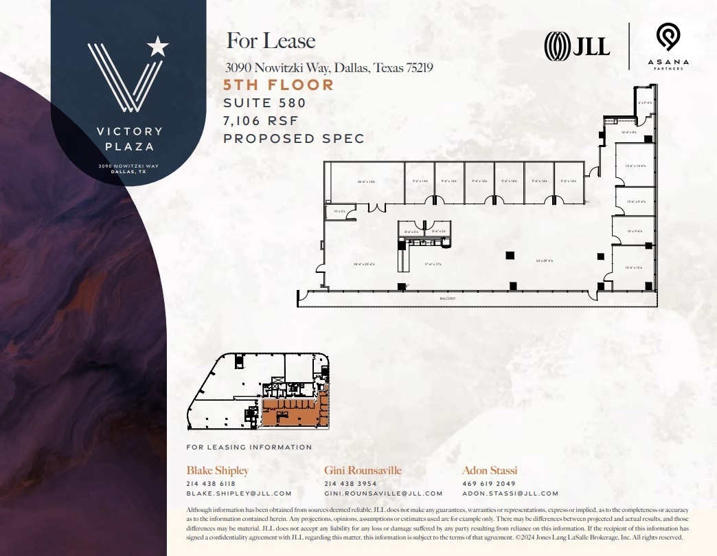 3030 Nowitzki Way, Dallas, TX à louer Plan d’étage– Image 1 sur 1