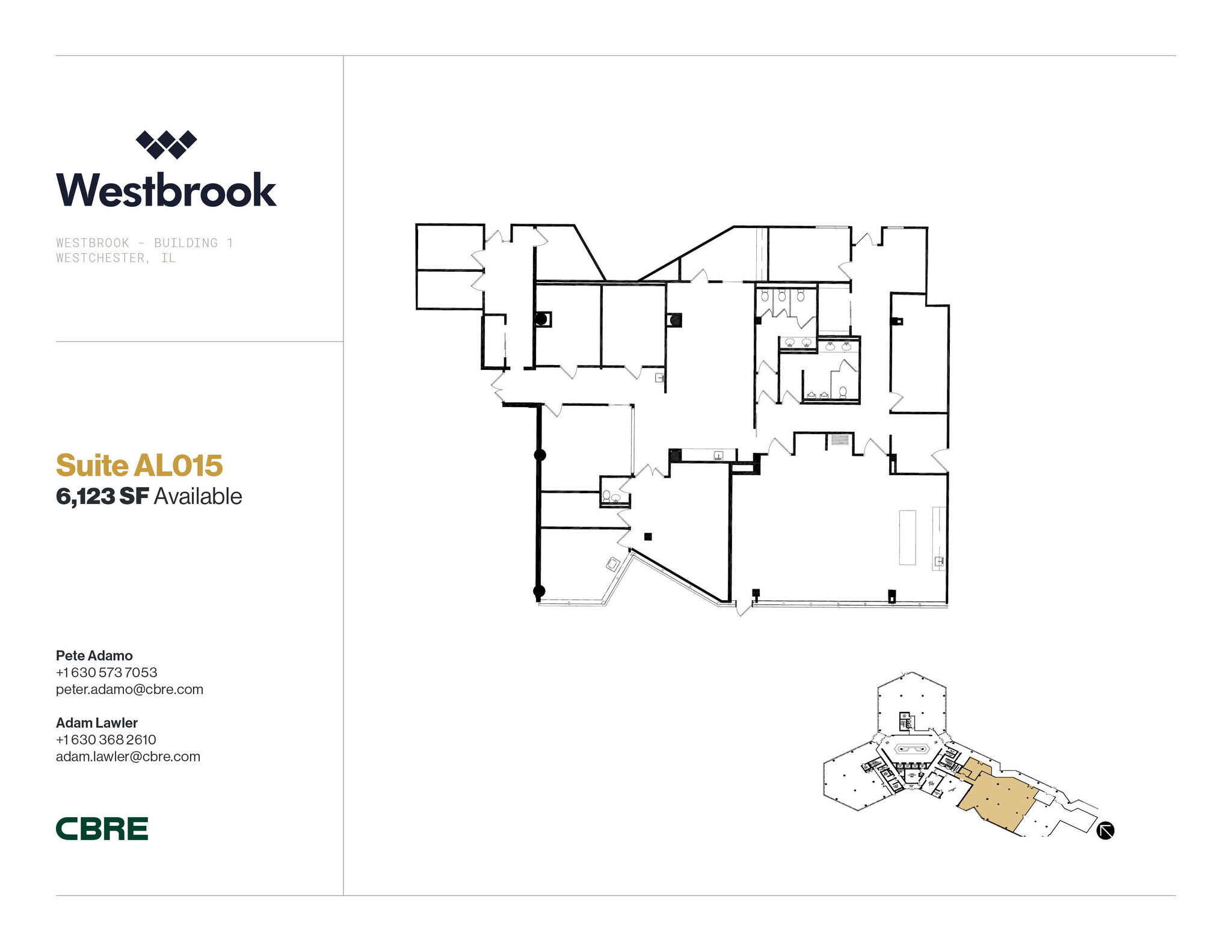 1 Westbrook Corporate Ctr, Westchester, IL à louer Plan d’étage– Image 1 sur 1