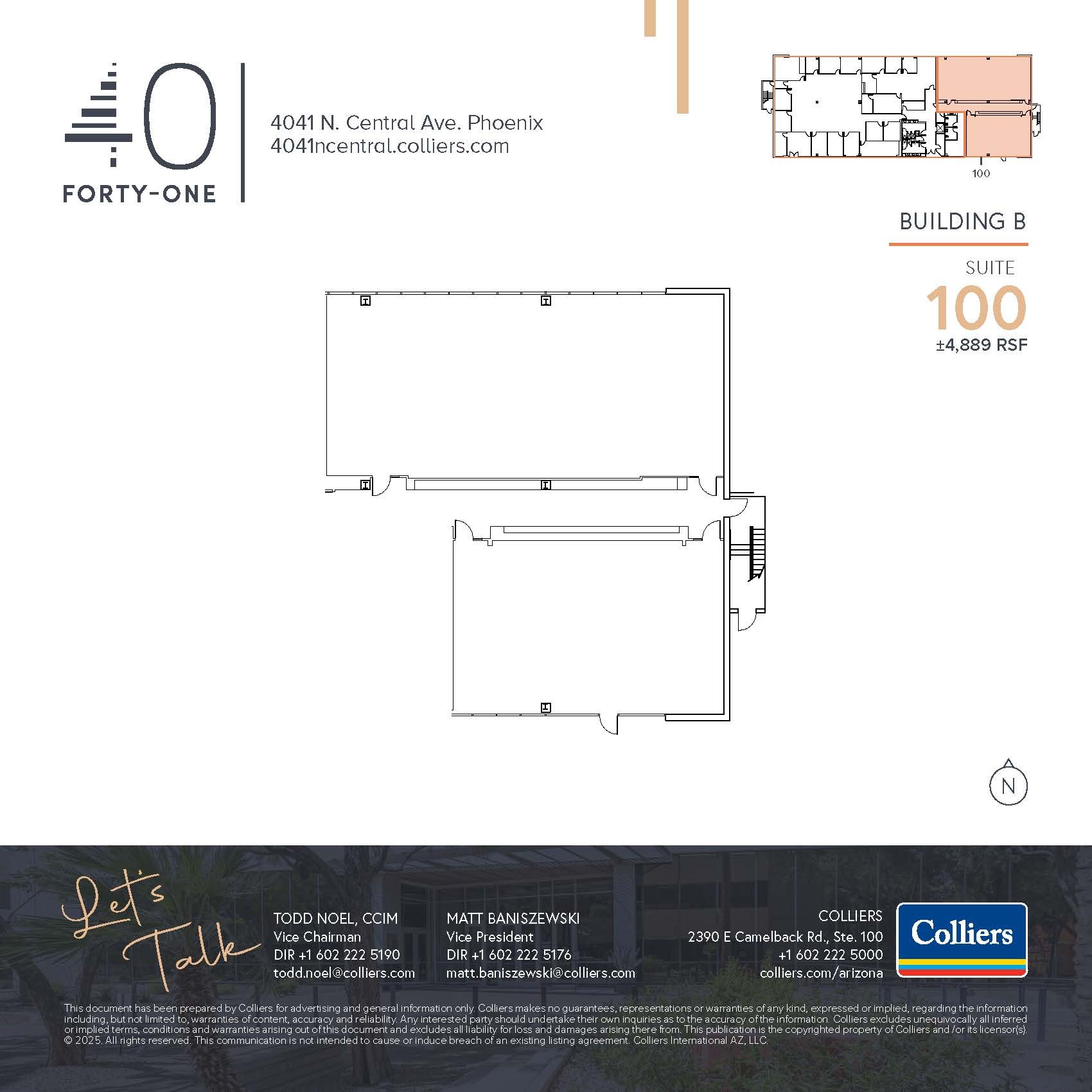 4041 N Central Ave, Phoenix, AZ à louer Plan d’étage– Image 1 sur 1