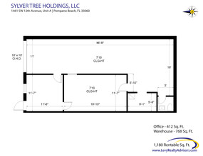 1451 SW 12th Ave, Pompano Beach, FL à louer Plan d’étage– Image 2 sur 5