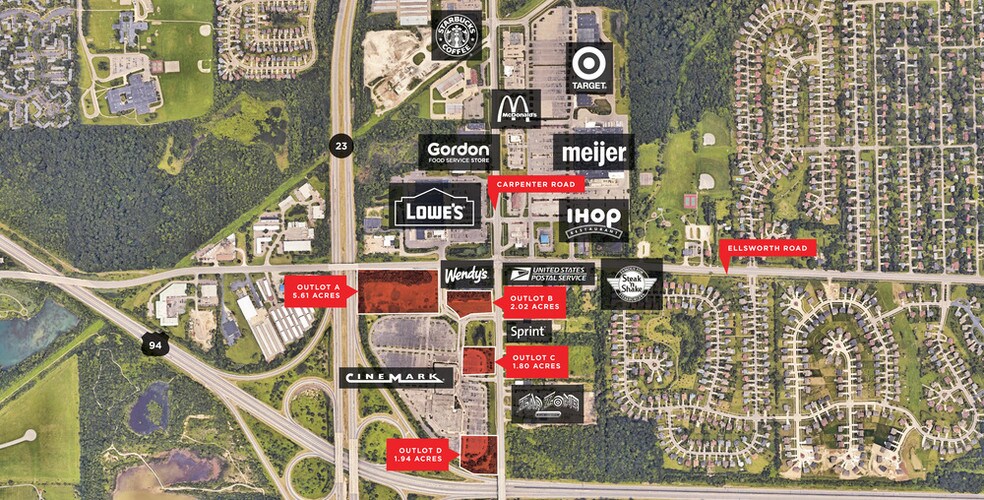 SW Ellsworth & Carpenter Rd, Pittsfield Township, MI à vendre - Photo de l’immeuble – Image 1 sur 2