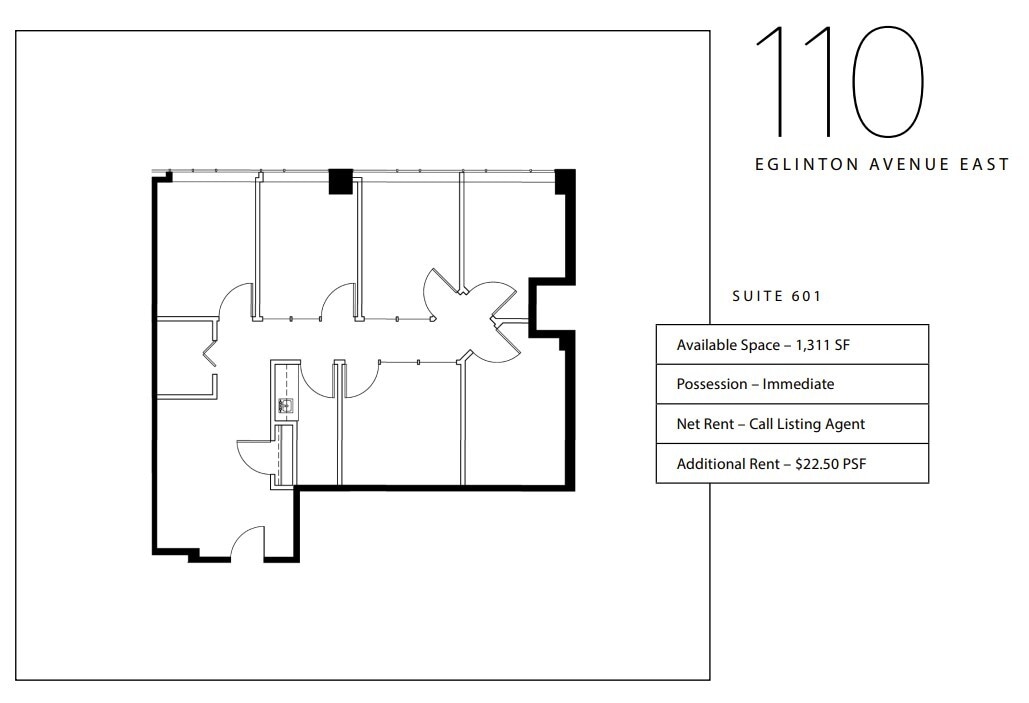 110 Eglinton Ave E, Toronto, ON à louer Plan d’étage– Image 1 sur 1