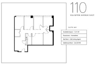 110 Eglinton Ave E, Toronto, ON à louer Plan d’étage– Image 1 sur 1