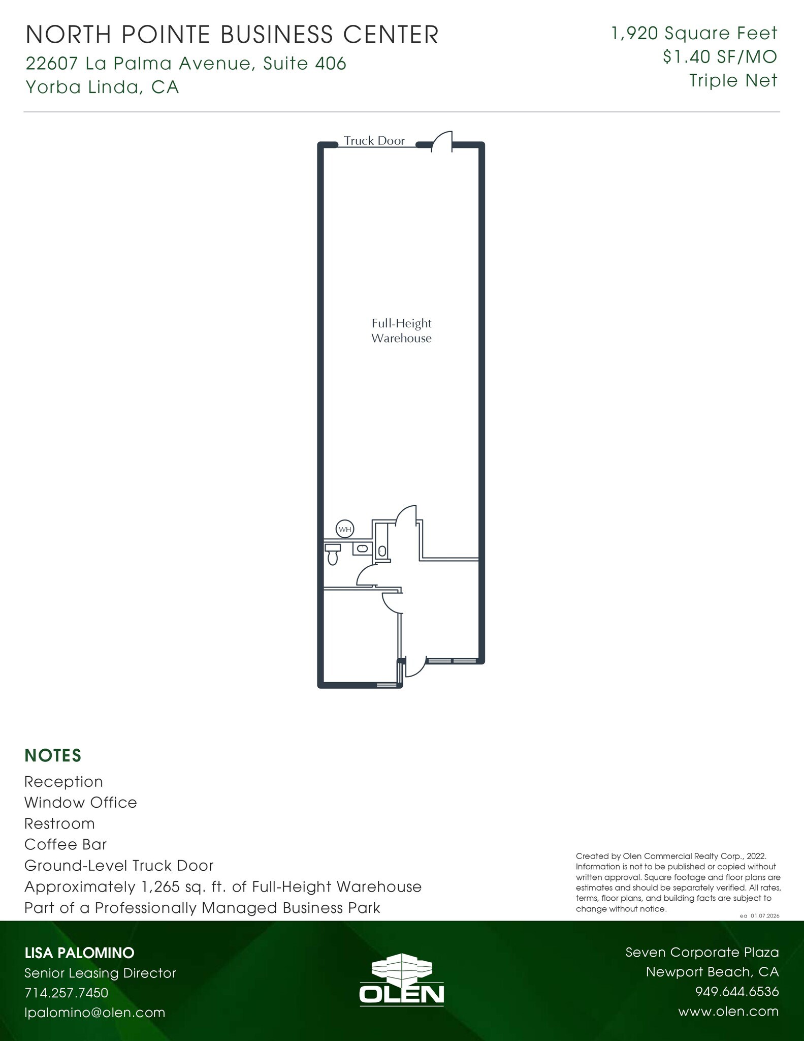 22607 La Palma Ave, Yorba Linda, CA à louer Plan d’étage– Image 1 sur 1