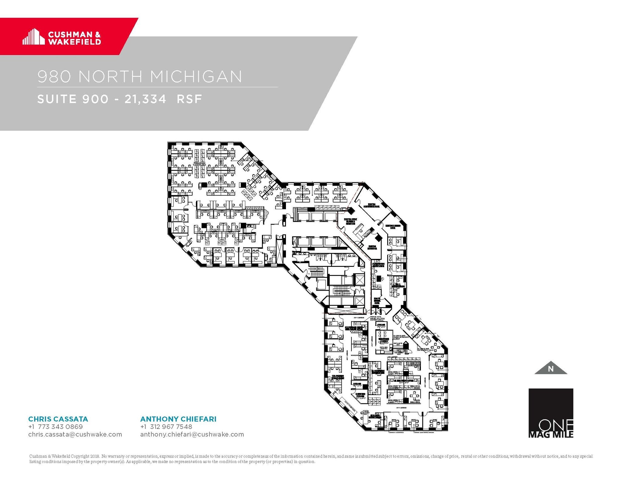 980 N Michigan Ave, Chicago, IL à louer Plan d’étage– Image 1 sur 1