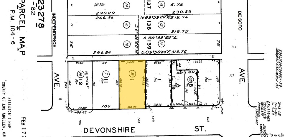 20933 Devonshire St, Chatsworth, CA à louer - Plan cadastral – Image 3 sur 3