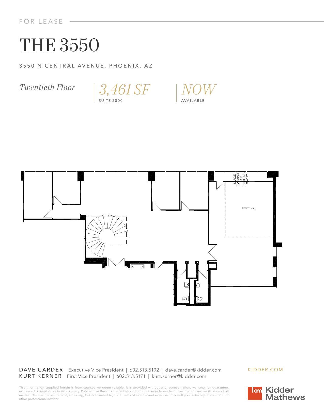 3550 N Central Ave, Phoenix, AZ à louer Plan d’étage– Image 1 sur 1