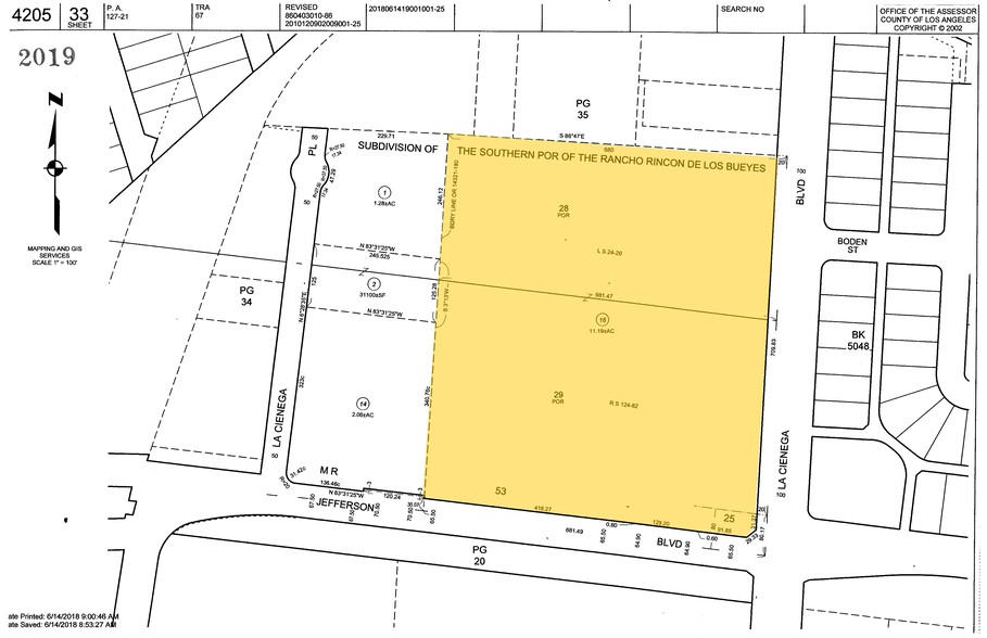 3321 S La Cienega Blvd, Los Angeles, CA à louer - Plan cadastral – Image 2 sur 6