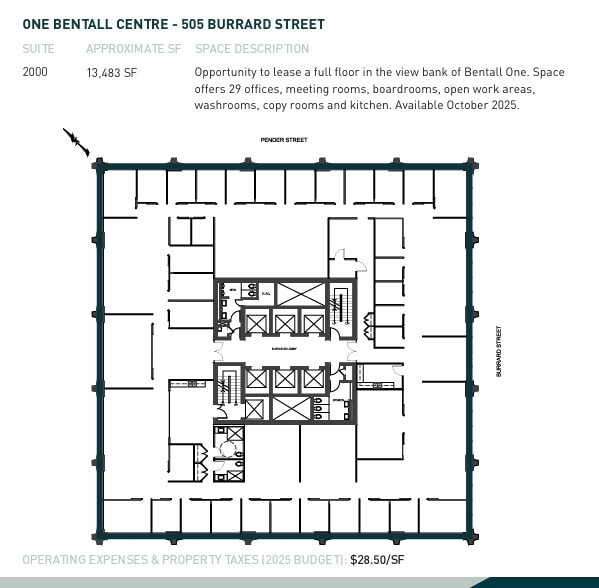 505 Burrard St, Vancouver, BC à louer Plan d’étage– Image 1 sur 1