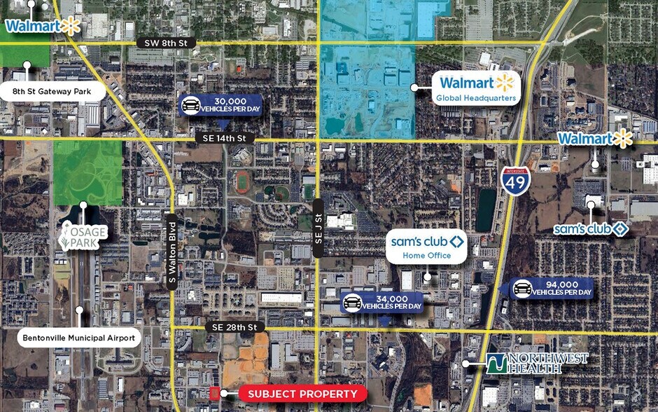 SW Of 34th Street And SE C Street, Bentonville, AR à vendre - Aérien – Image 2 sur 2