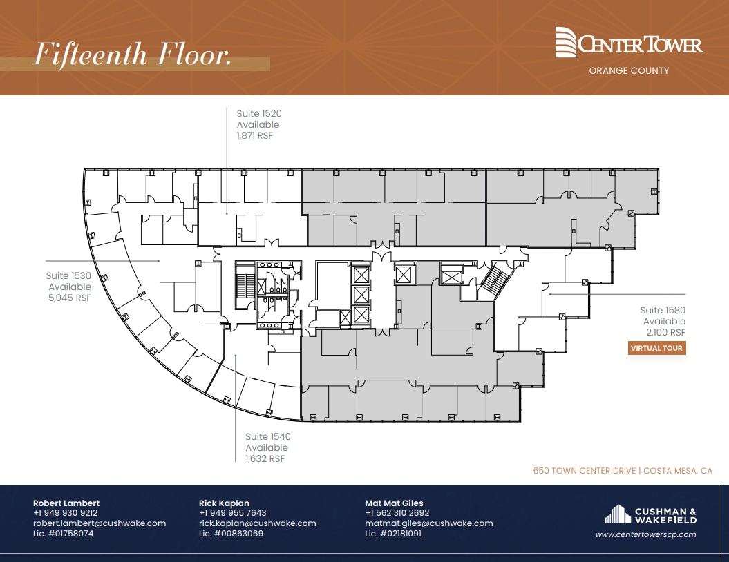 650 Town Center Dr, Costa Mesa, CA à louer Plan d’étage– Image 1 sur 1