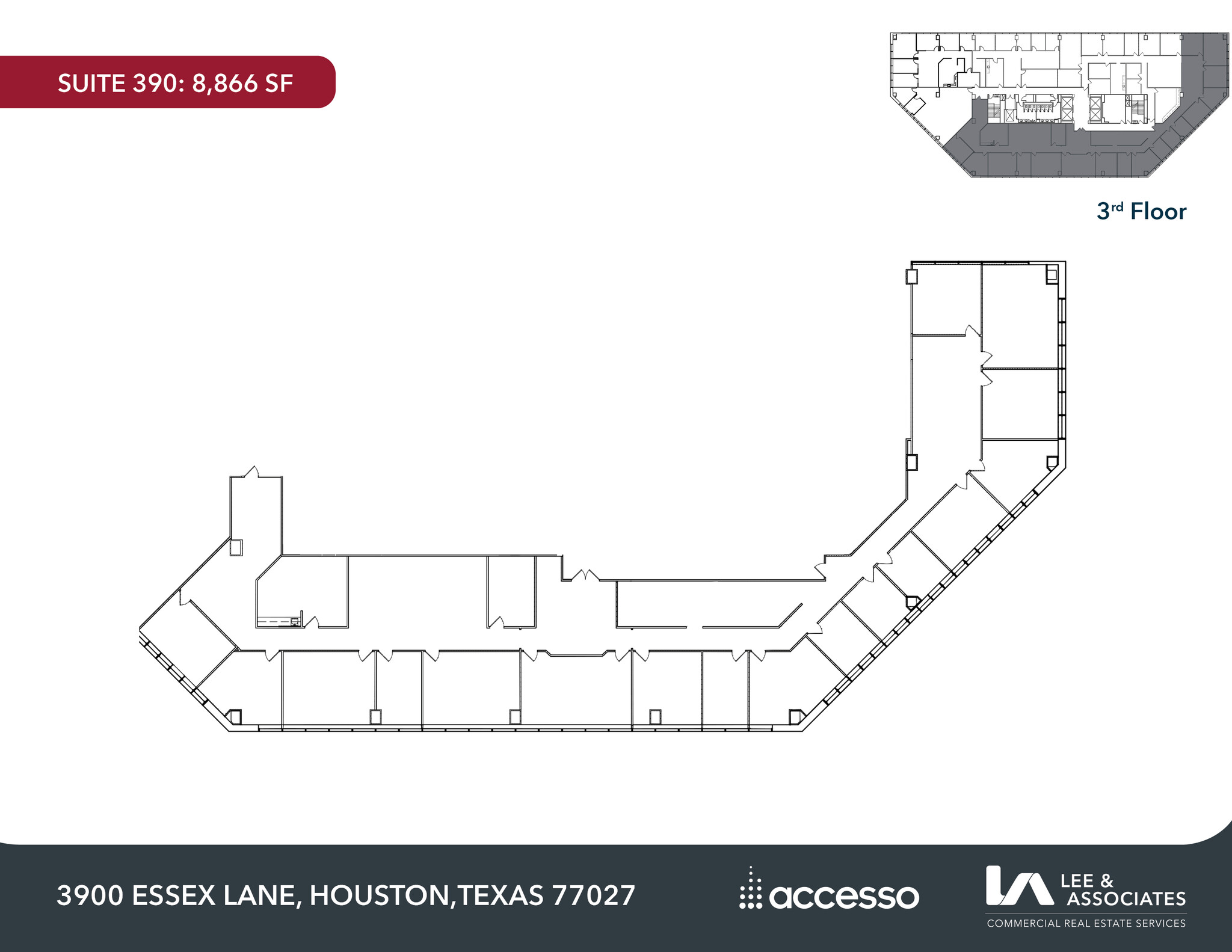 3900 Essex Ln, Houston, TX à louer Plan d’étage– Image 1 sur 2