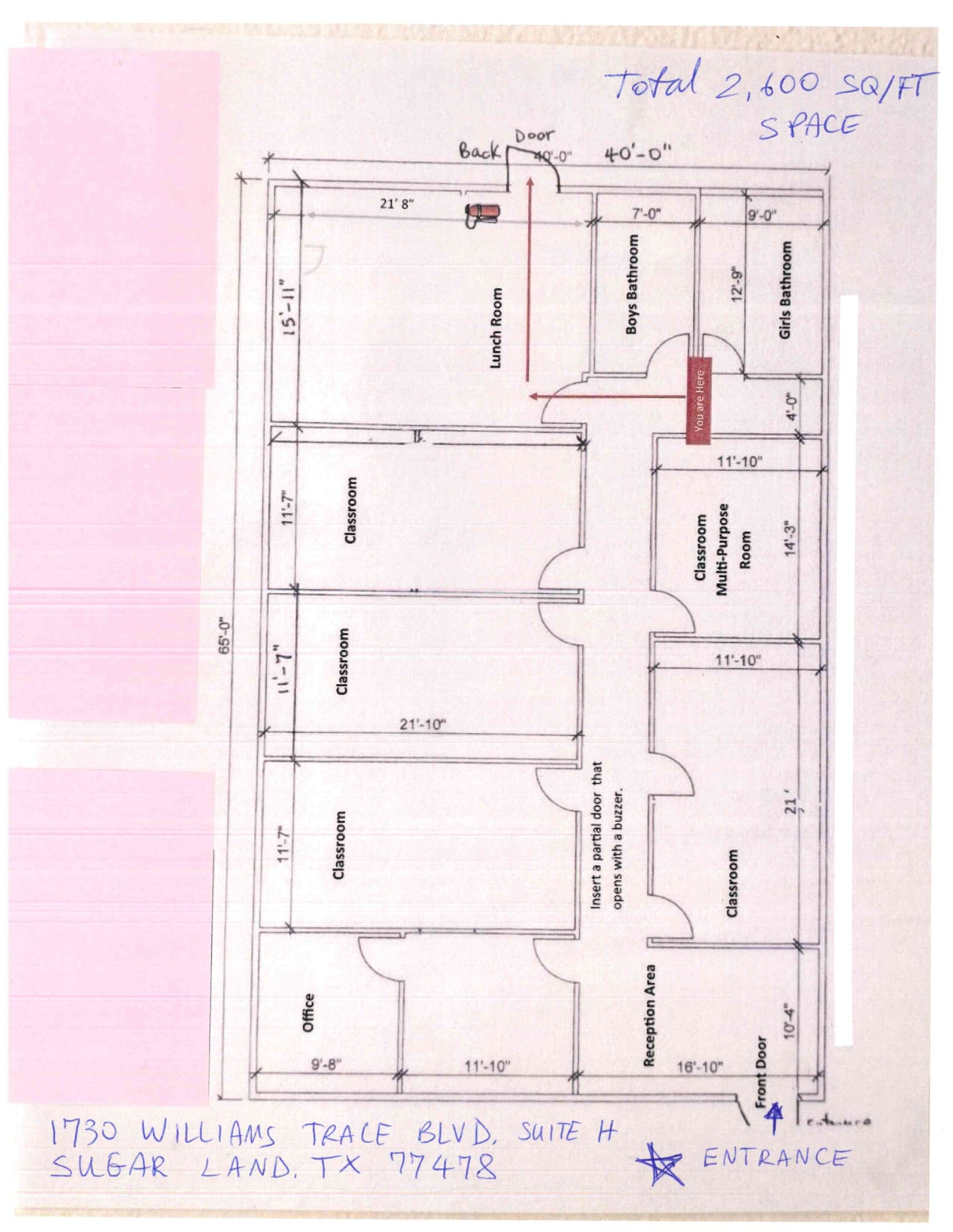 1730 Williams Trace Blvd, Sugar Land, TX à louer Plan de site– Image 1 sur 1