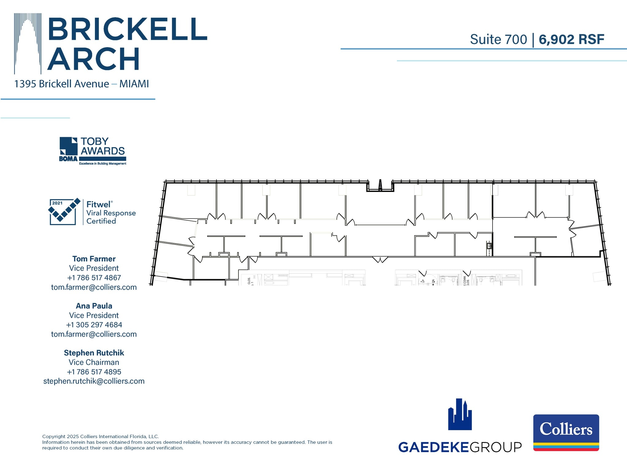 1395 Brickell Ave, Miami, FL à louer Plan d’étage– Image 1 sur 1