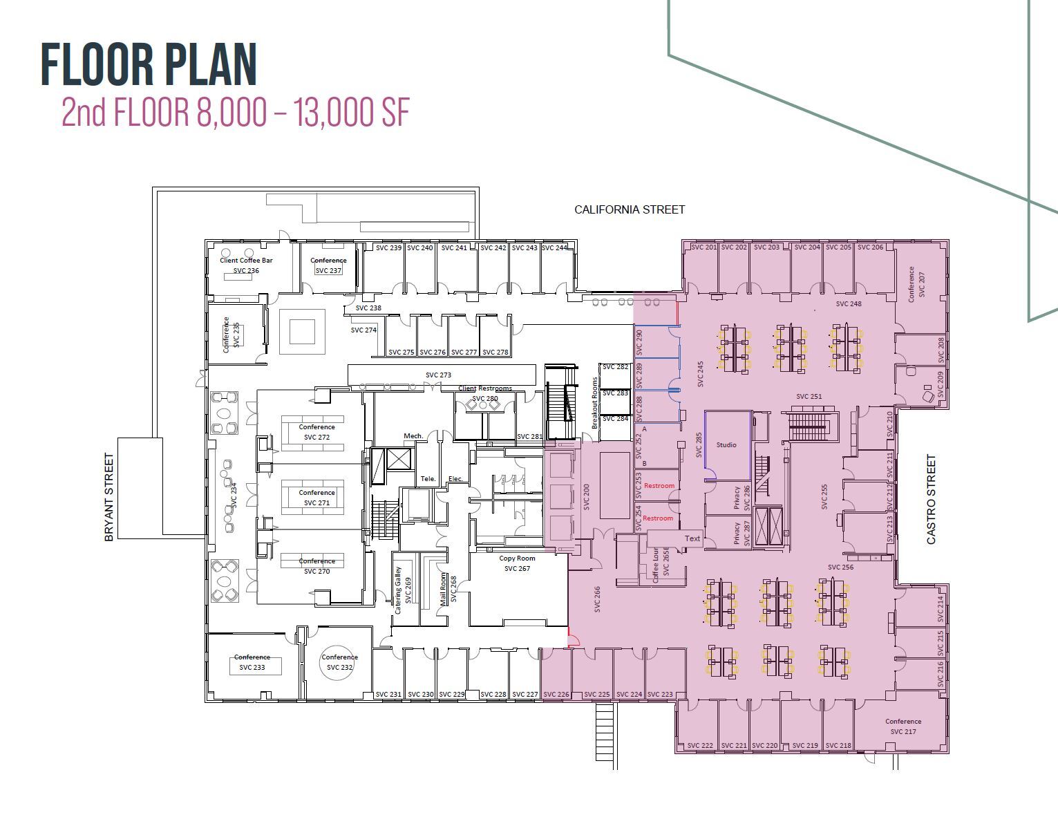 400 Castro St, Mountain View, CA à louer Plan d’étage– Image 1 sur 1