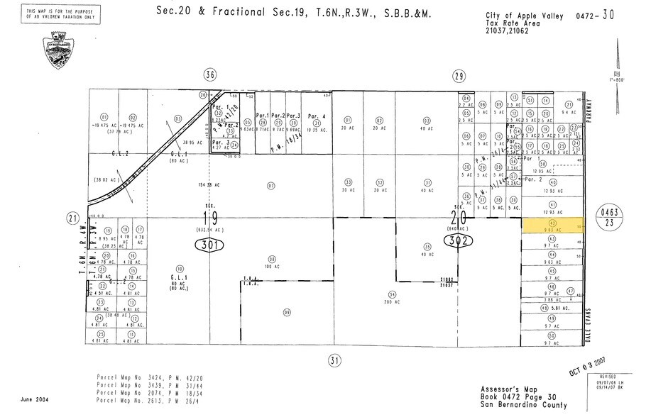 Dale Evans Pkwy&Johnson Rd, Apple Valley, CA à vendre - Plan cadastral – Image 2 sur 2