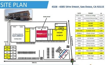 5379-5399 El Cajon Blvd, San Diego, CA à louer Plan de site– Image 1 sur 1