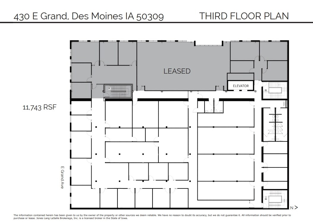 430 E Grand Ave, Des Moines, IA à louer Plan d’étage– Image 1 sur 1