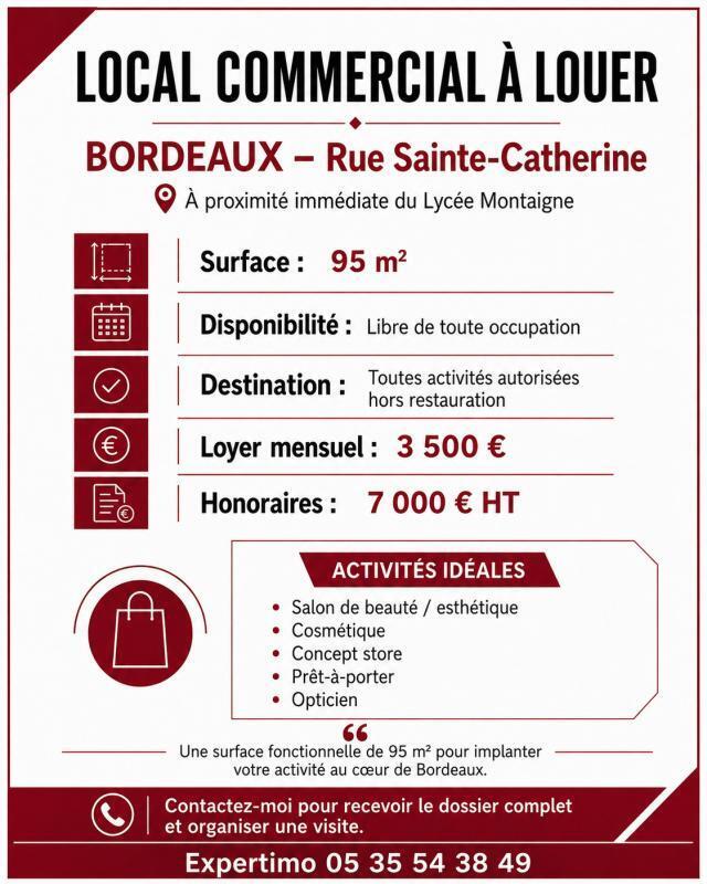 Local commercial dans Bordeaux à louer Photo de l’immeuble– Image 1 sur 2