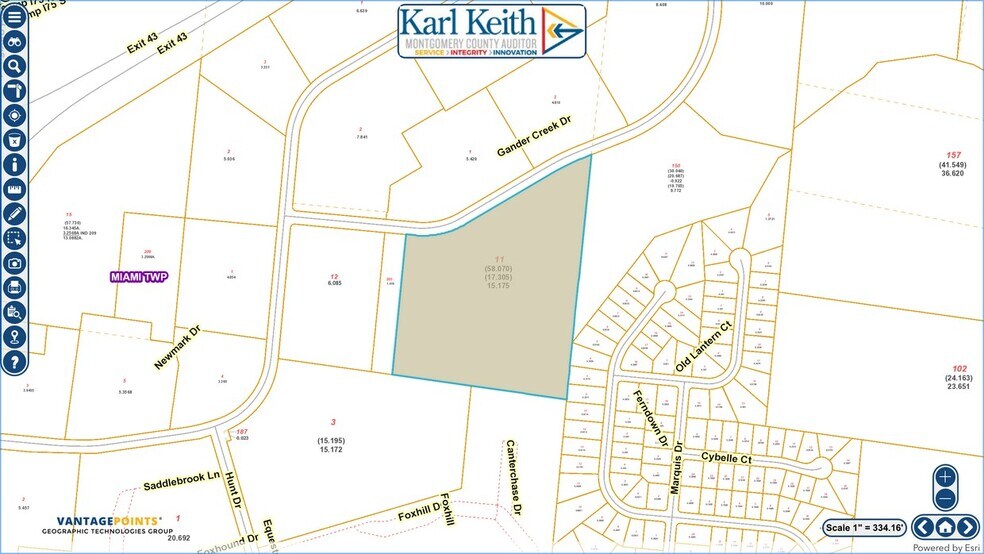 15.175 acres Gander Creek Dr, Miamisburg, OH à vendre - Plan cadastral – Image 3 sur 14