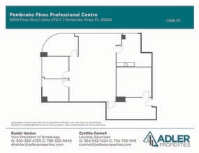 9050 Pines Blvd, Pembroke Pines, FL à louer Plan d’étage– Image 1 sur 2