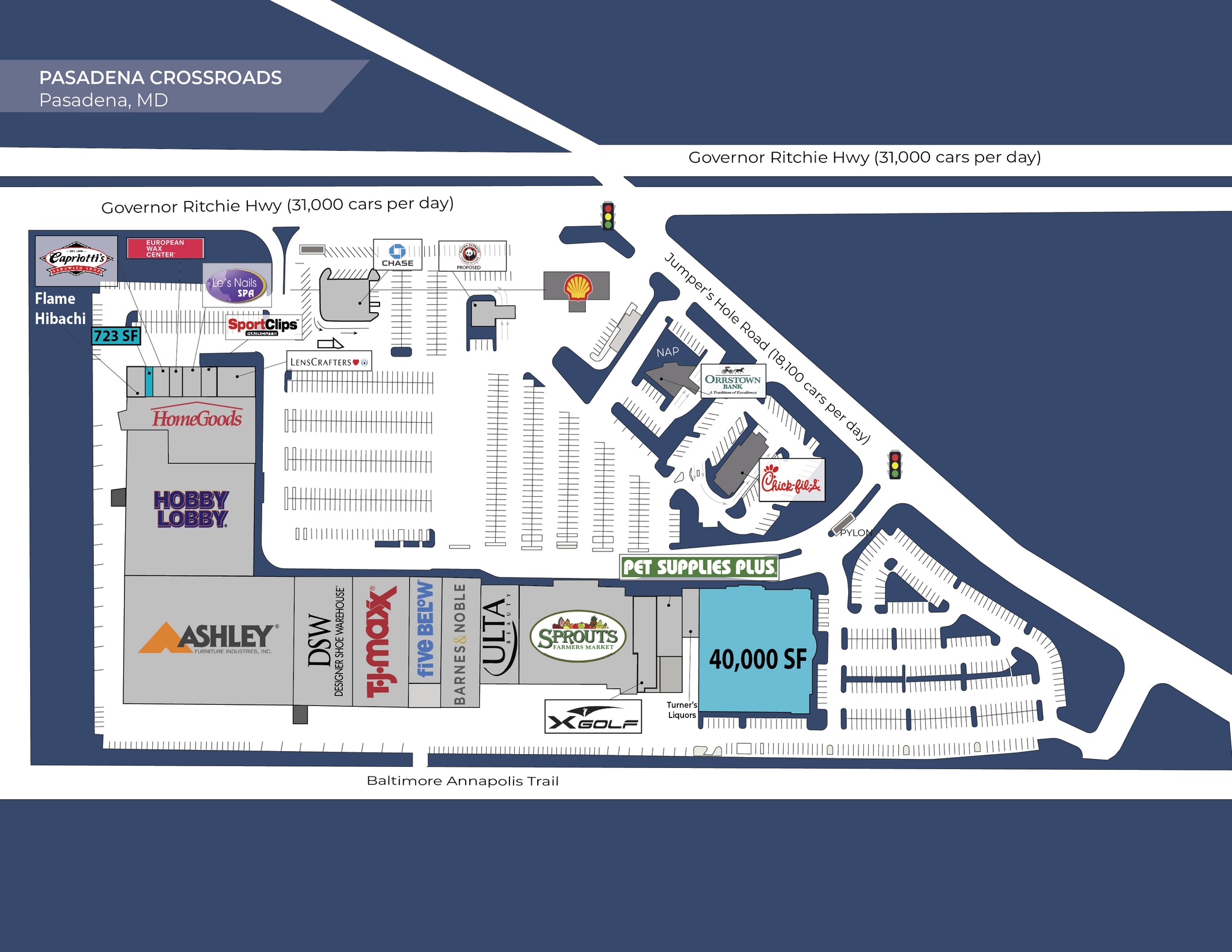 8036-8160 Ritchie Hwy, Pasadena, MD à louer Plan de site– Image 1 sur 2