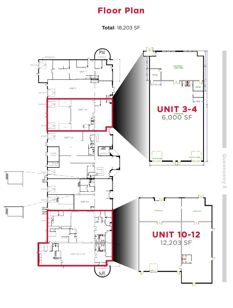 505 Queensway E, Mississauga, ON à louer Plan d’étage– Image 1 sur 1